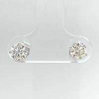 14KT White Gold 1 ct K-L SI3/I1 4 Prong Martini Pushback Solitaire Earrings