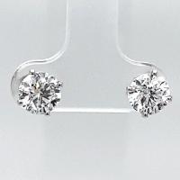 14KT White Gold 2 ct G-H I1-/I2+ 4 Prong Martini Pushback Solitaire Earrings
